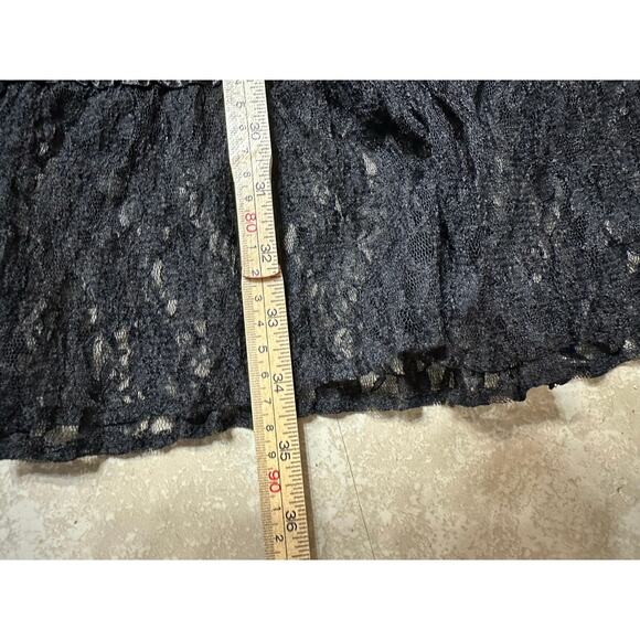 Whimsigoth Romantic Velvet Lace Skirt Women XL Black Witchy Y2K Dark Fairy VTG - Picture 6 of 10